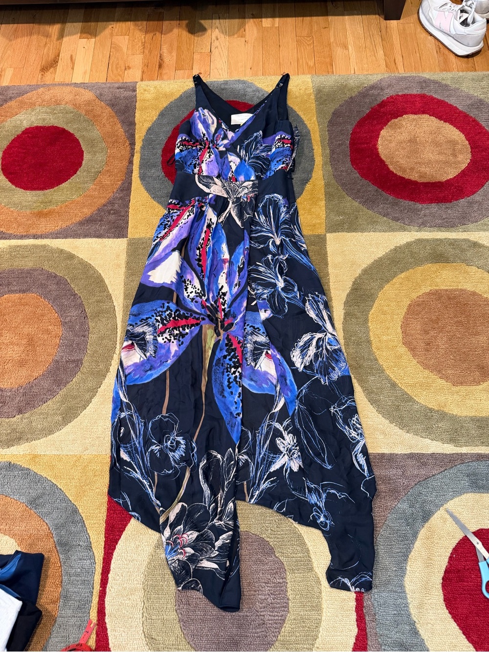 Anthropologie Leifsdotir Suki Maxi Dress with Slit Floral Size 2 DAMAGED Straps